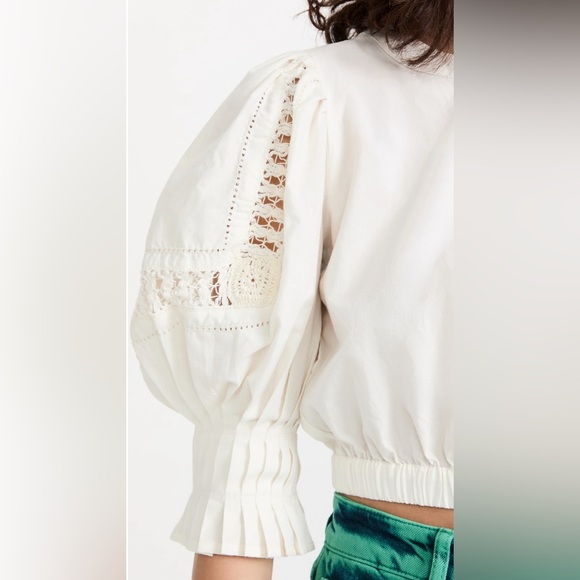 New Sea New York Thora Thread Pull Puff Blouse Size Small - Picture 11 of 12